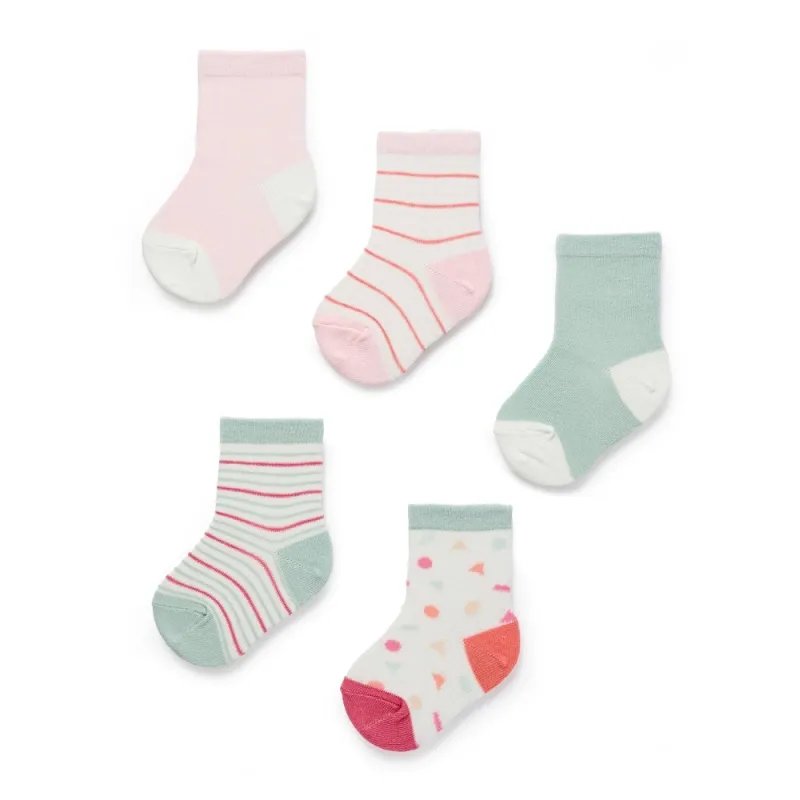 Kojinių rinkinys mergaitei, 5 vnt. (15/18-19/22) - visos išdėliotos atskirai