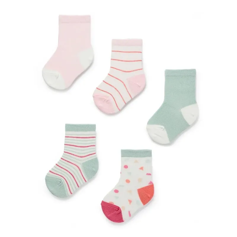 Kojinių rinkinys mergaitei, 5 vnt. (15/18-19/22) - visos išdėliotos atskirai