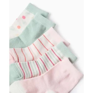 Kojinių rinkinys mergaitei, 5 vnt. (15/18-19/22) - iš arčiau matosi audinių raštai