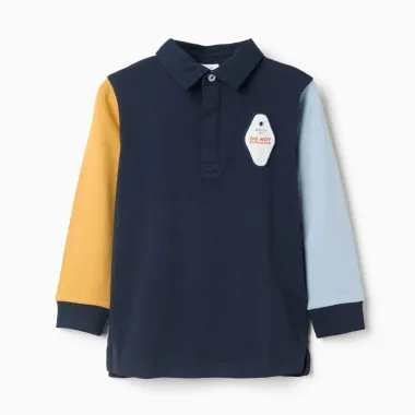 Tumši zils polo krekls ar garām piedurknēm (3/4-13/14)