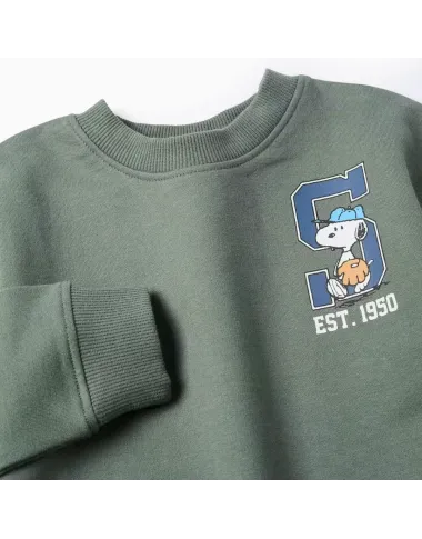 Žalias medvilninis džemperis Snoopy (6/9-24/36 mėn) - vaizdas iš priekio Žalias medvilninis džemperis Snoopy (6/9-24/36 mėn) - vaizdas iš priekio