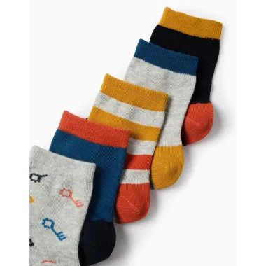 Kojinių rinkinys berniukams Raktelis, 5 vnt. (23/26-35/37) - raštų vaizdas iš arti