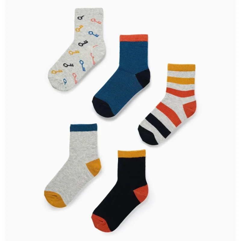 Kojinių rinkinys berniukams Raktelis, 5 vnt. (23/26-35/37) - vaizdas baltame fone