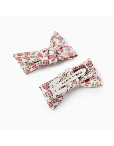 Gėlėti plaukų segtukai, 2 vnt. - baltame fone