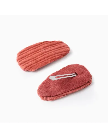 Velvetiniai plaukų segtukai, 2 vnt. - baltame fone