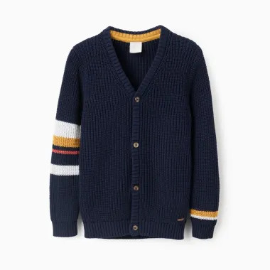 Tumši zils džemperis ar rāvējslēdzēju zēniem (3/4-13/14)