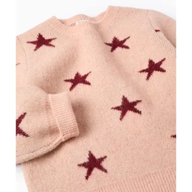 Rozā džemperis meitenei Stars (3/4-13/14) | Lapute.lt