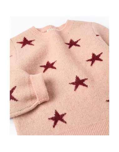 Rozā džemperis meitenei Stars (3/4-13/14)