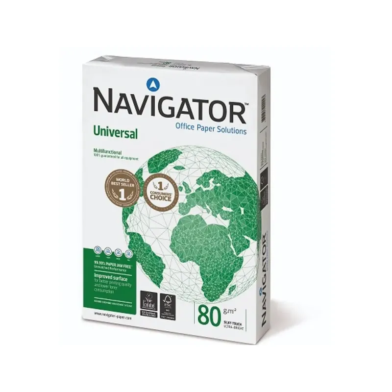 Kopijavimo popierius NAVIGATOR Universal, A4, 80gsm, 500 lapų - vaizdas baltame fone Kopijavimo popierius NAVIGATOR Universal, A4, 80gsm, 500 lapų - vaizdas baltame fone
