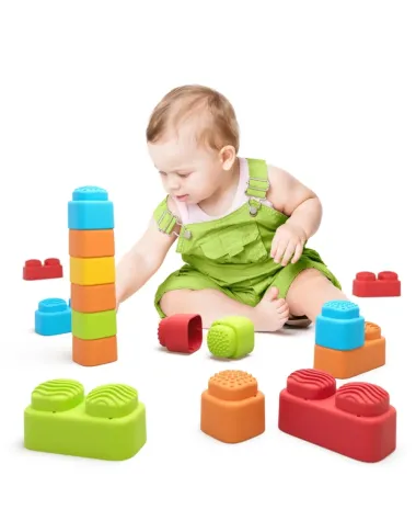 Sensorinės kaladėlės Soft Bibi (24 el) - vaizdas pakuotės baltame fone