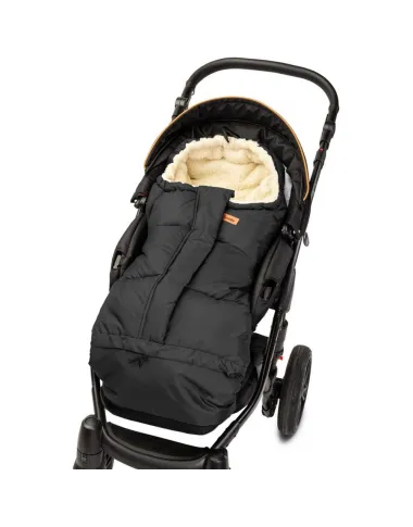 Sensillo vilnonis juodas vokelis vežimėliui 3in1 (100×80×45 cm) - vaizdas iš priekio baltame fone