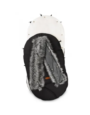 Sensillo juodas vokelis vežimėliui Eskimo (100×46 cm) - vaizdas iš priekio baltame fone