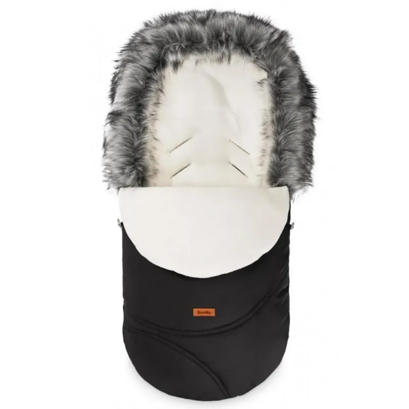 Sensillo juodas vokelis vežimėliui Eskimo (100×46 cm) - vaizdas iš priekio baltame fone Sensillo juodas vokelis vežimėliui Eskimo (100×46 cm) - vaizdas iš priekio baltame fone