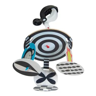 Wimmer Stim To Go kelioninė karuselė kūdikiams - vaizdas baltame fone iš apačios - ką mato gulėdamas kūdikis