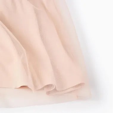 Rausva suknelė su tiuliu (3/4-13/14) - vaizdas iš arti tiulio