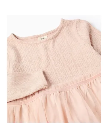 Rausva suknelė su tiuliu (3/4-13/14) - vaizdas iš priekio