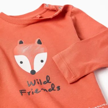 Oranžiniai marškinėliai Lapiukas (6/9-24/36 mėn) - iliustracijos vaizdas iš arti