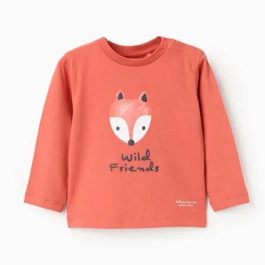 Oranžiniai marškinėliai Lapiukas (6/9-24/36 mėn) - vaizdas iš priekio