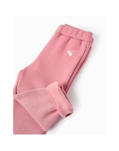 Rausvos šiltos termo kelnės (6/9-24/36 mėn) - vaizdas iš priekio