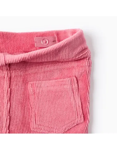 Rausvos velvetinės kelnės (6/9-24/36 mėn) - vaizdas iš priekio Rausvos velvetinės kelnės (6/9-24/36 mėn) - vaizdas iš priekio