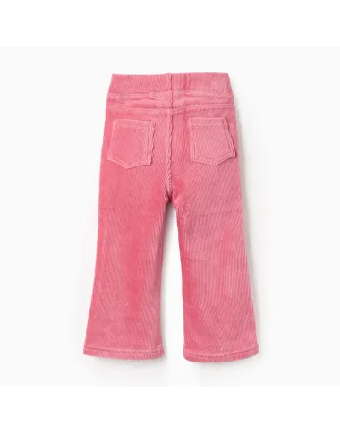 Rausvos velvetinės kelnės (6/9-24/36 mėn) - vaizdas iš priekio Rausvos velvetinės kelnės (6/9-24/36 mėn) - vaizdas iš priekio