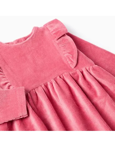 Rozā velūra kleita (6/9-24/36 mēneši)