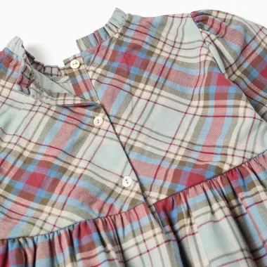 Languota medvilninė suknelė (3/4-11/12) - užsegimas nugaroje iš arti