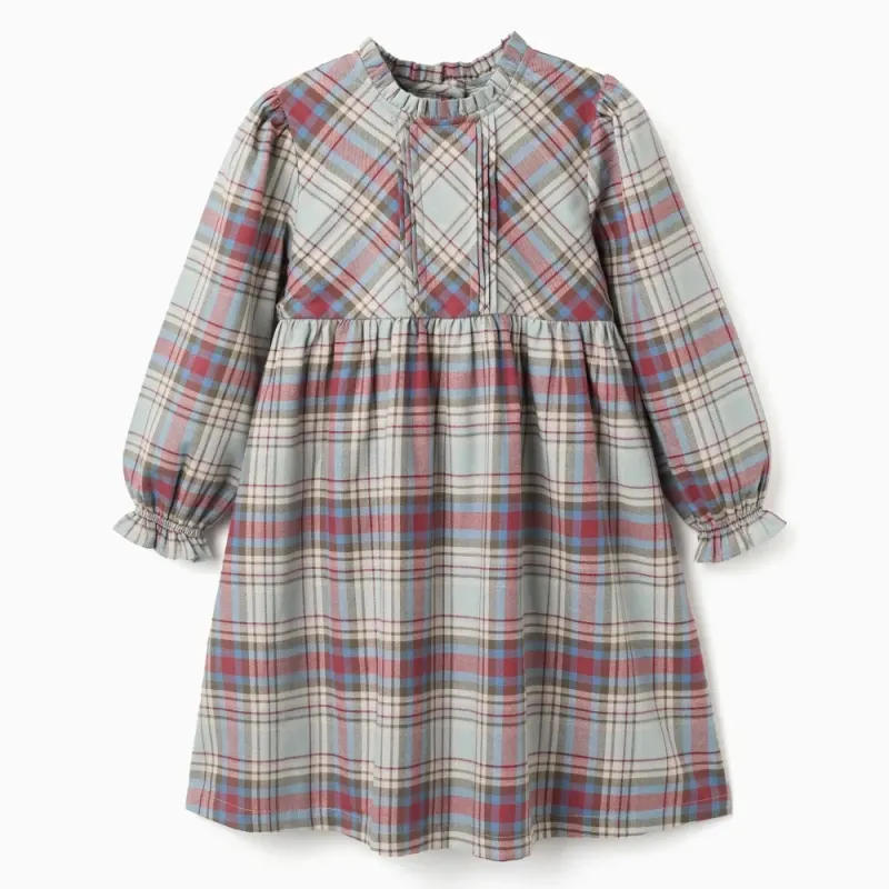 Rūtaina kokvilnas kleita (3/4-13/14)