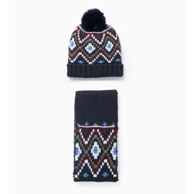 ZIPPY adīta cepure ar šalli (50-58 cm)