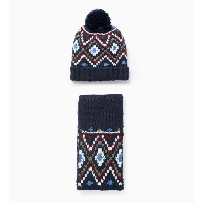 ZIPPY adīta cepure ar šalli (50-58 cm)