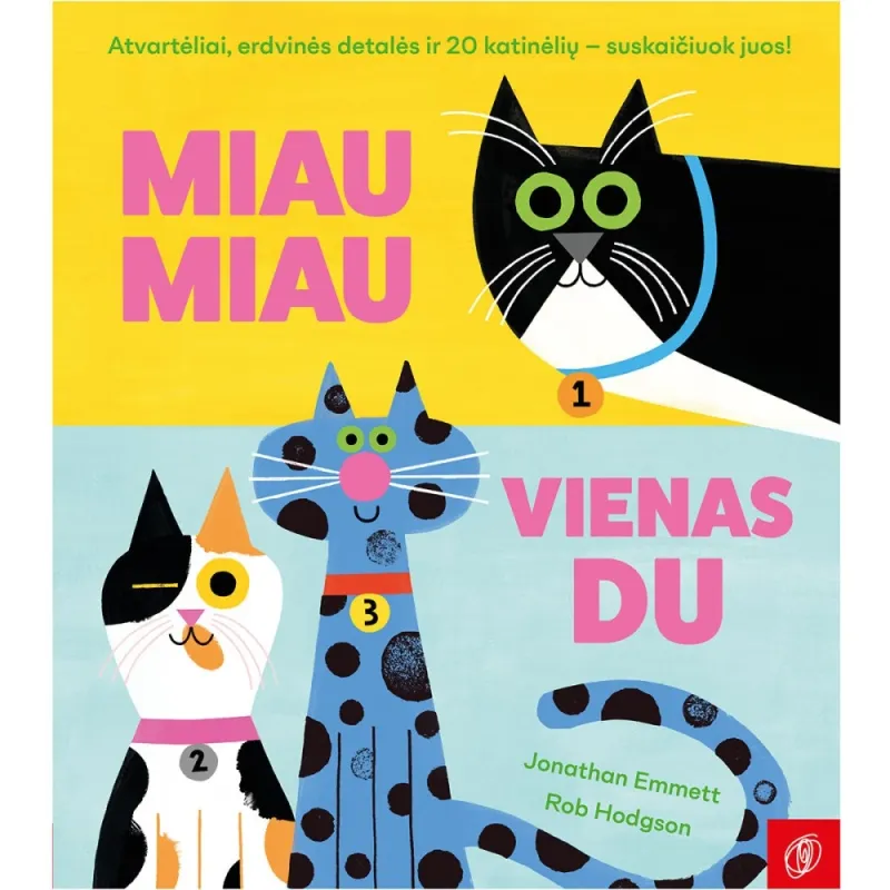 Knyga vaikams Miau miau VIENAS DU - viršelis