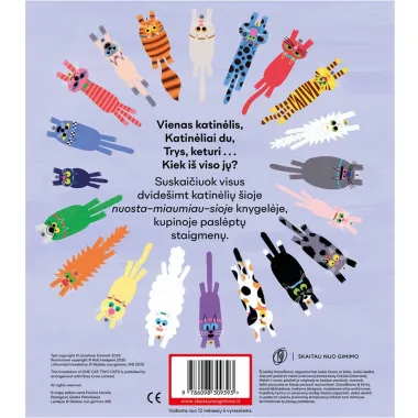 Knyga vaikams Miau miau VIENAS DU - nugarėlė