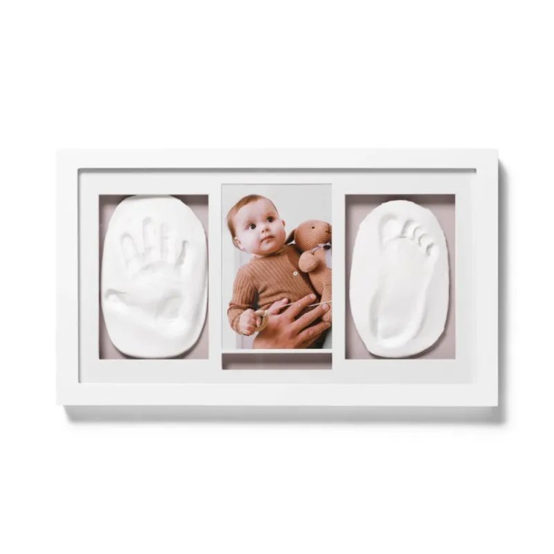 Balts rāmis ar mazuļa rociņu un kāju nospiedumiem | Lapute.lt