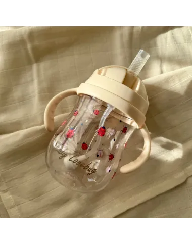 Bērnu dzeramā pudele ar salmiņu Mārītes, 300 ml