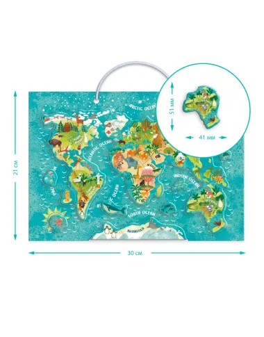 Dodo magnētiskā puzle Pasaules karte (36 gab.)