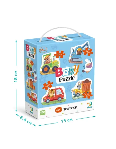 Dodo lielo detaļu puzle Transports (4 puzles)
