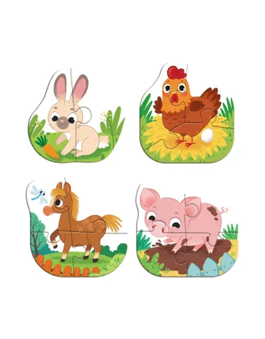Dodo lielo detaļu puzle Lauku dzīvnieki (4 puzles)