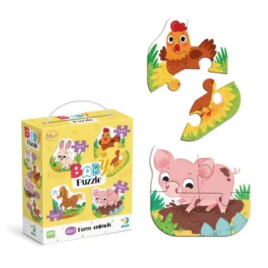 Dodo didelių detalių dėlionė Ūkio gyvūnai - vištytė ir kiaulytė