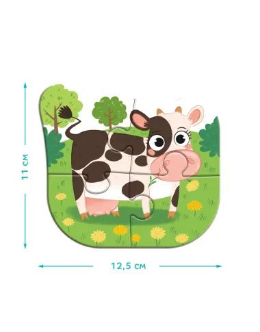 Dodo lielo detaļu puzle Diena lauku sētā (4 puzles)