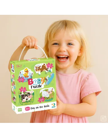 Dodo lielo detaļu puzle Diena lauku sētā (4 puzles)