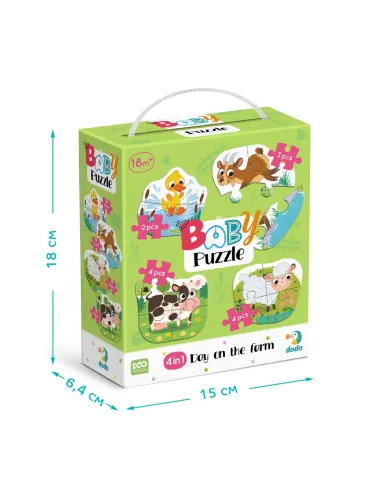 Dodo lielo detaļu puzle Diena lauku sētā (4 puzles)