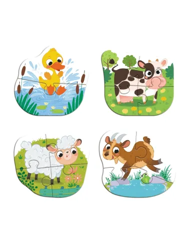 Dodo lielo detaļu puzle Diena lauku sētā (4 puzles)