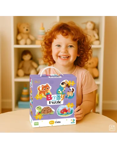 Dodo lielo detaļu puzle Mājdzīvnieki (4 puzles)