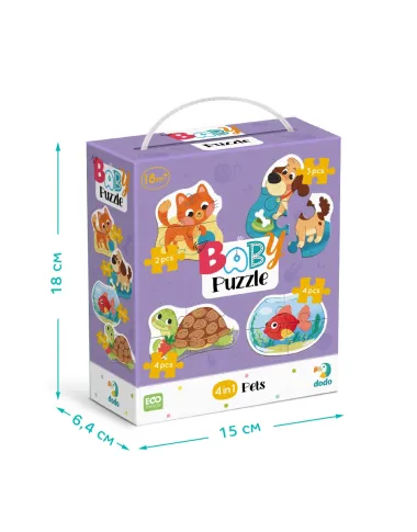 Dodo lielo detaļu puzle Mājdzīvnieki (4 puzles)