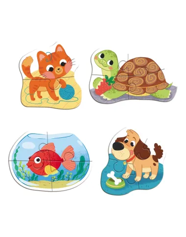 Dodo lielo detaļu puzle Mājdzīvnieki (4 puzles)