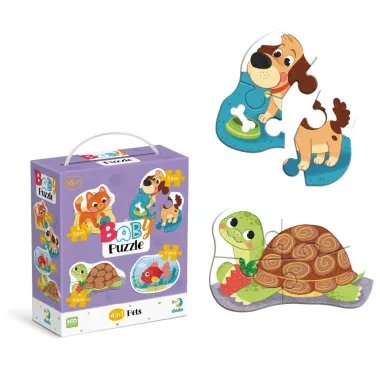 Dodo didelių detalių dėlionė Augintiniai - šuniukas ir vėžliukas