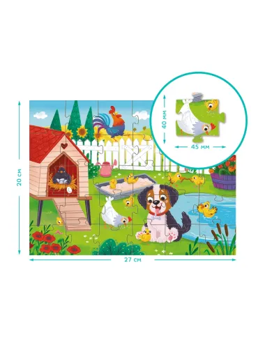 Dodo puzle bērniem Kucēns un cālīši (30 detaļas)