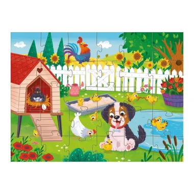 Dodo puzle bērniem Kucēns un cālīši (30 detaļas) | Lapute.lt