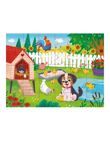 Dodo puzle bērniem Kucēns un cālīši (30 detaļas)