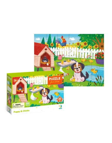 Dodo puzle bērniem Kucēns un cālīši (30 detaļas)